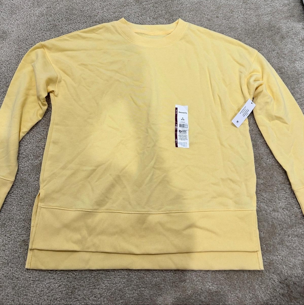 Time and Tru Yellow Crewneck Sweatshirt